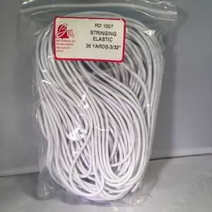 36 feet white stringing elastic new‎ with tags